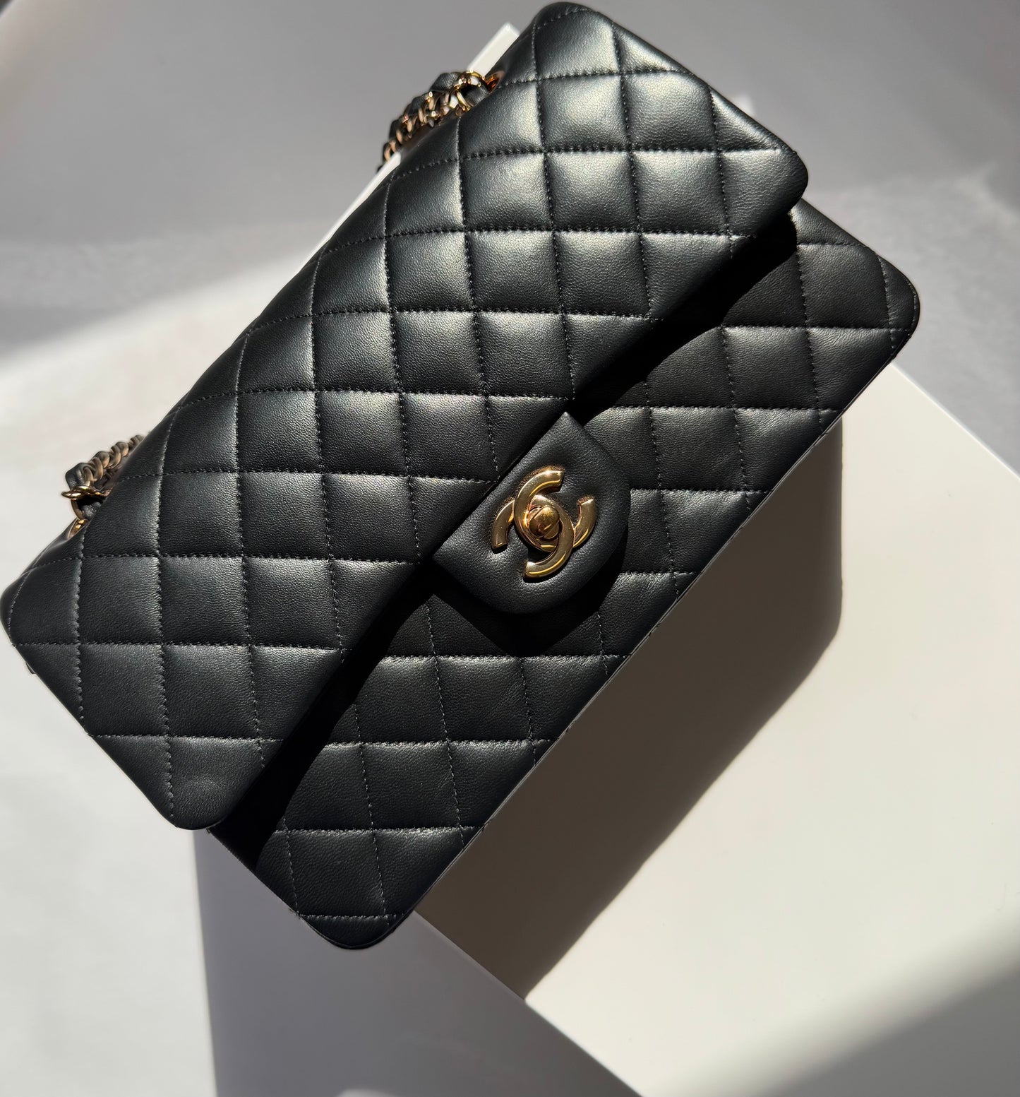 Chanel Black Medium Lambskin Flap Bag + RGHW