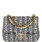 Chanel Black & White Mini Tweed Pearl Flap Bag