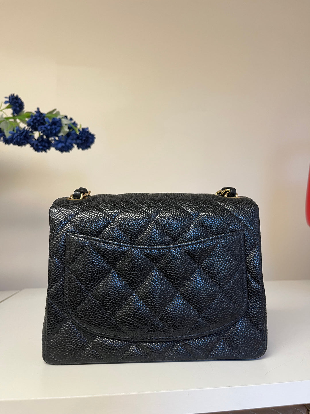 Chanel Black Caviar Vintage Mini Square Flap Bag