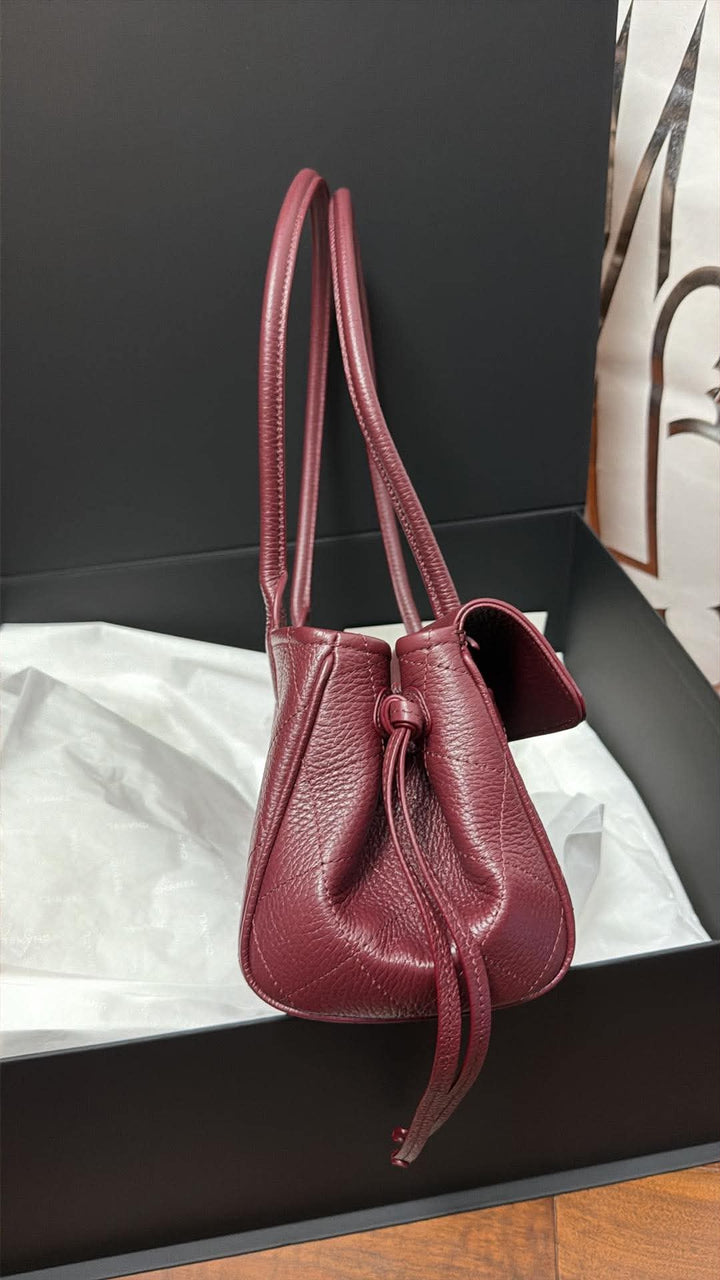 Chanel Urban Essentials Small Shopping Tote Burgundy Grained Calfskin Gold Hardware 2026