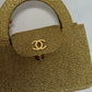 Chanel RARE 1998 Gold Silk Woven Mini Kelly