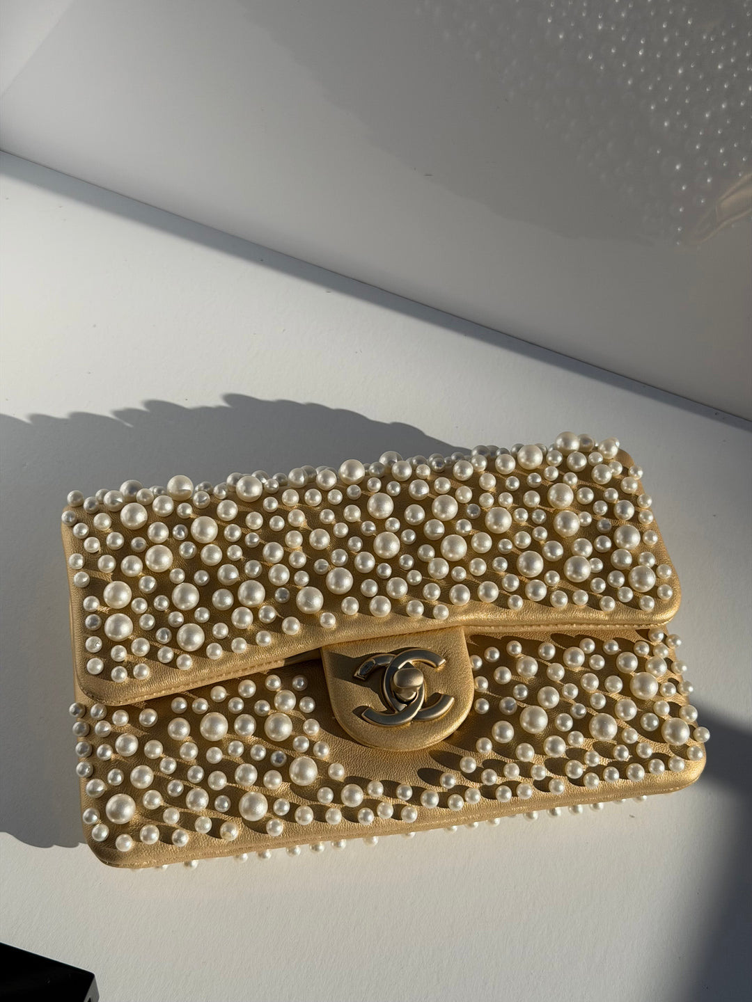 Chanel Paris Dubai Gold Metallic Pearly WOC