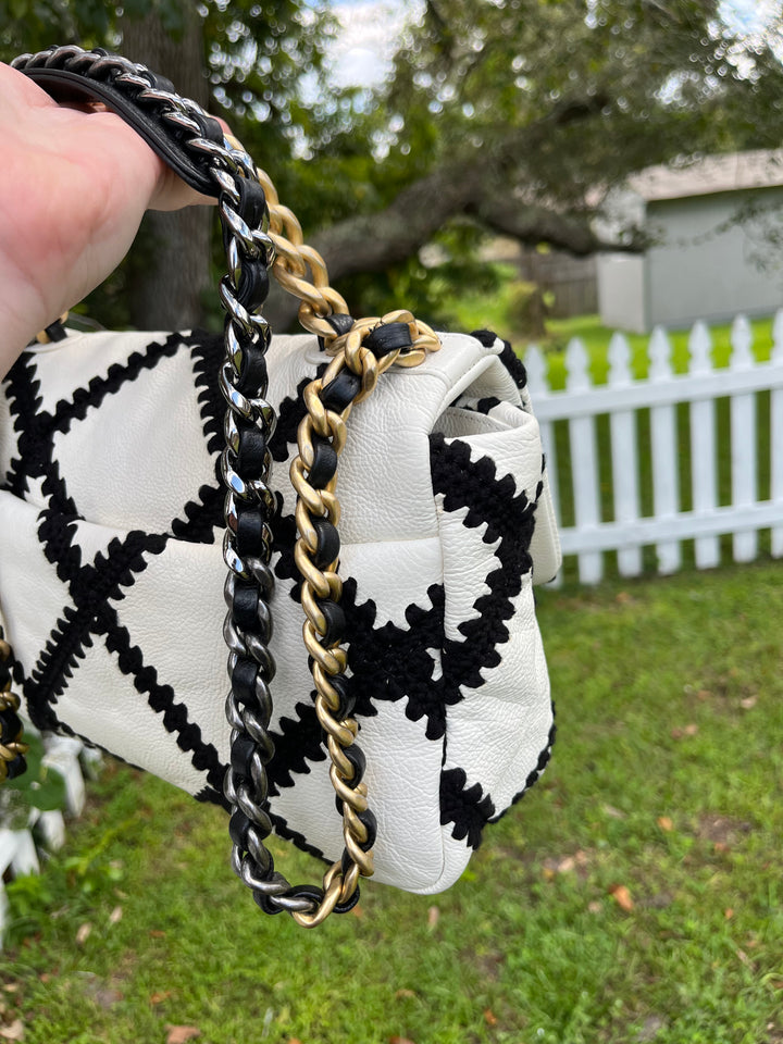 Chanel 19 Medium Crochet Quilted Calfskin Flap Bag