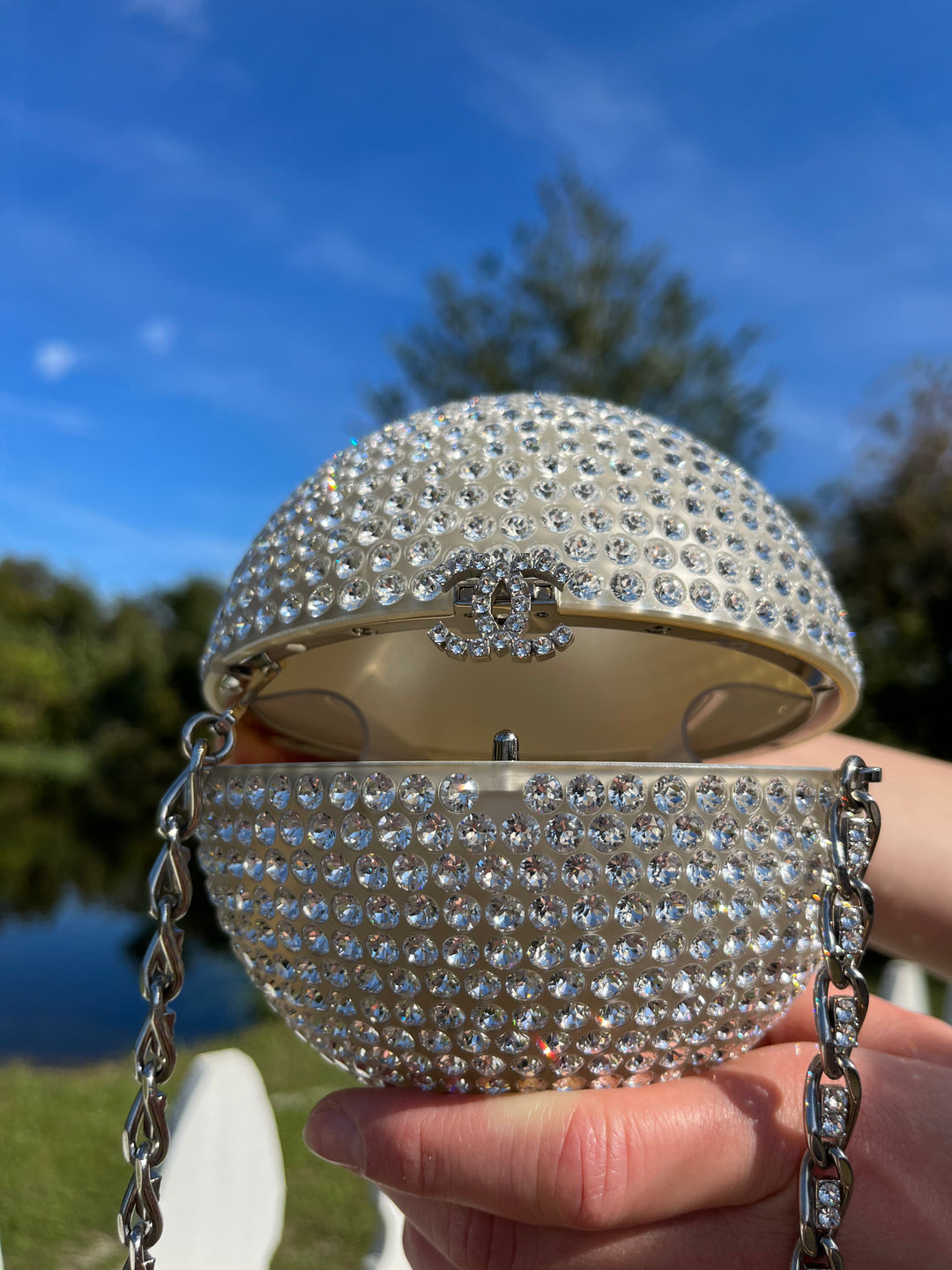 Chanel Rare Runway 2018 Crystals Minaudières Clutch Crossbody Bag