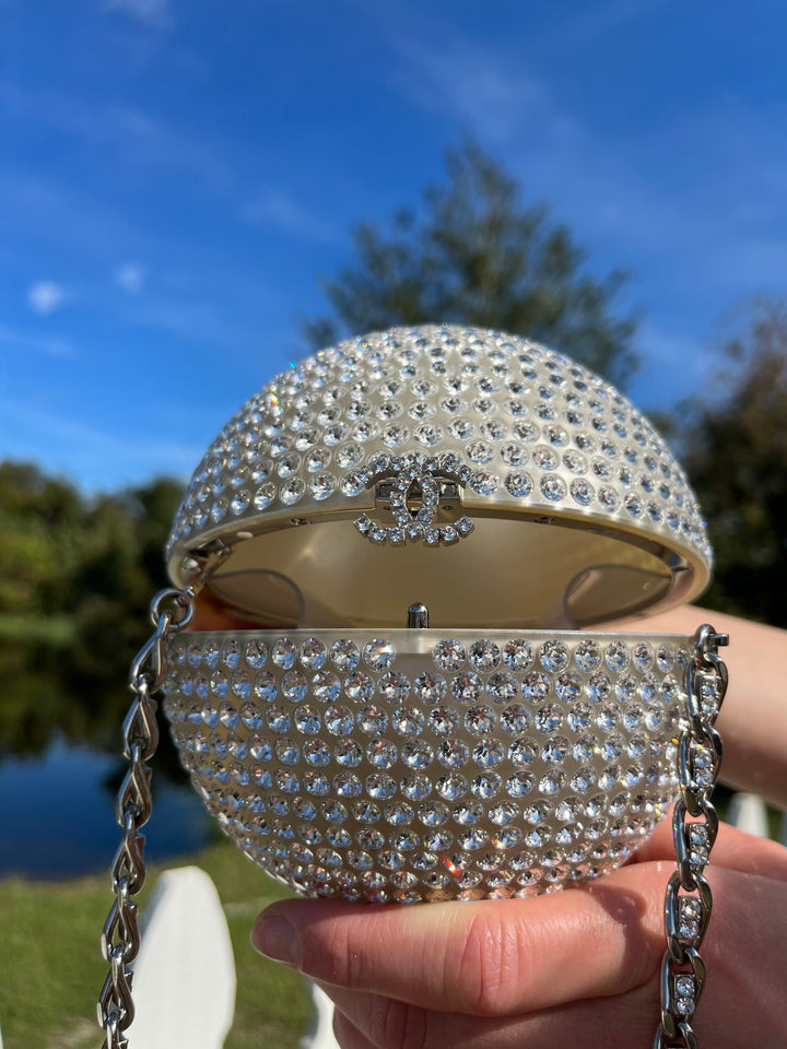 Chanel Rare Runway 2018 Crystals Minaudières Clutch Crossbody Bag