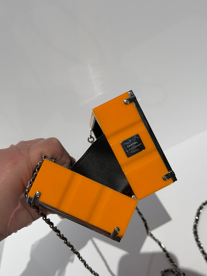 Chanel Shipping Container Bag Lucite Yellow Silver Hardware 2018