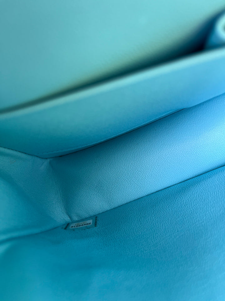 Chanel 21S Blue Neon Lambskin Medium Flap Bag