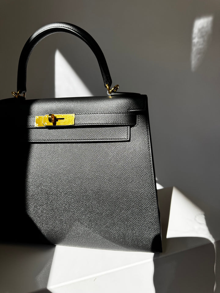 Hermes 2021 Black Noir Sellier Epsom Kelly 28