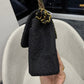 Chanel 1997 Small 24K Black Camellia Classic Flap Bag