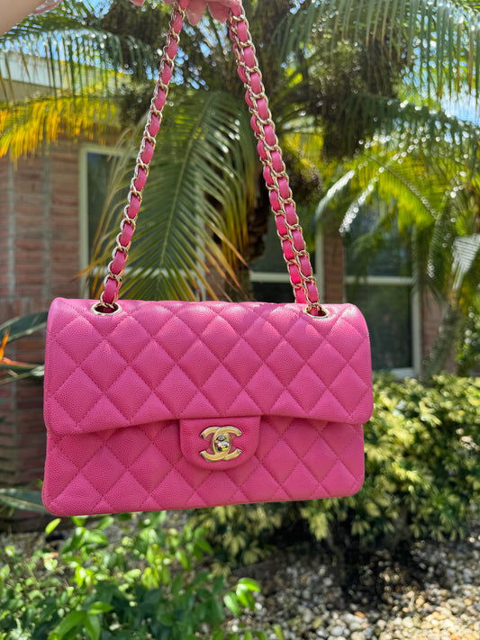 Chanel 20S Small Pink Caviar Double Flap