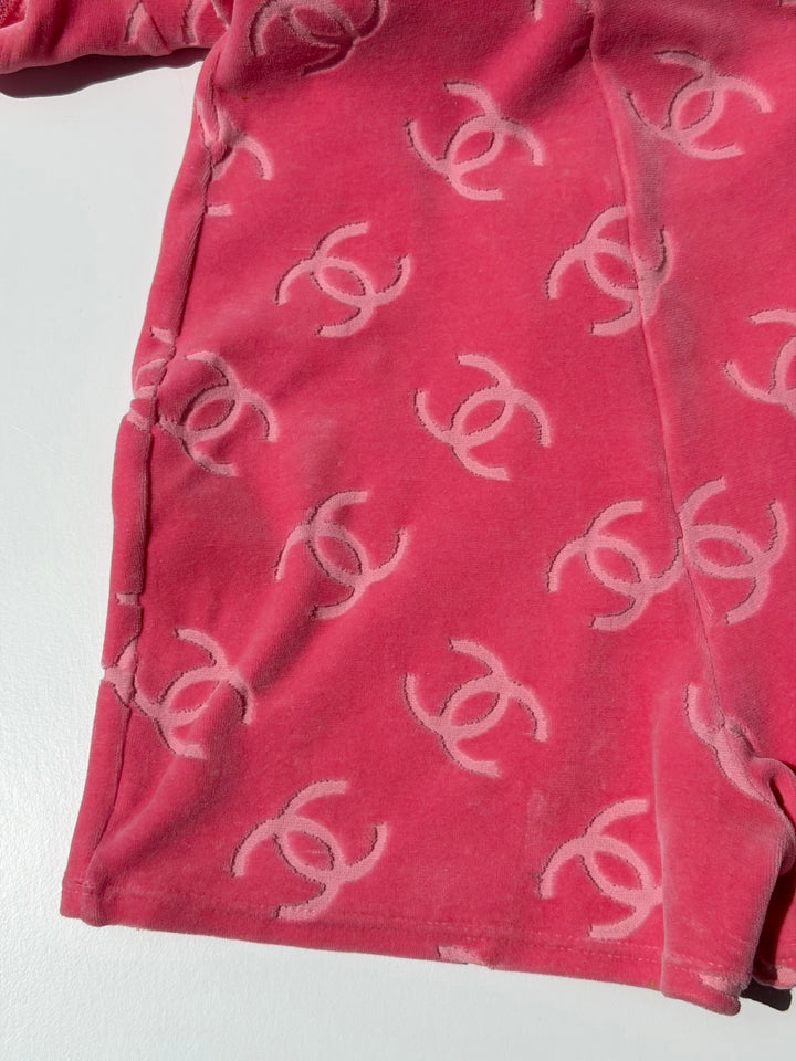 Chanel 1996 Pink Velour CC Romper