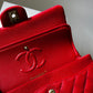 Chanel 19b Small Red Caviar Double Flap Bag