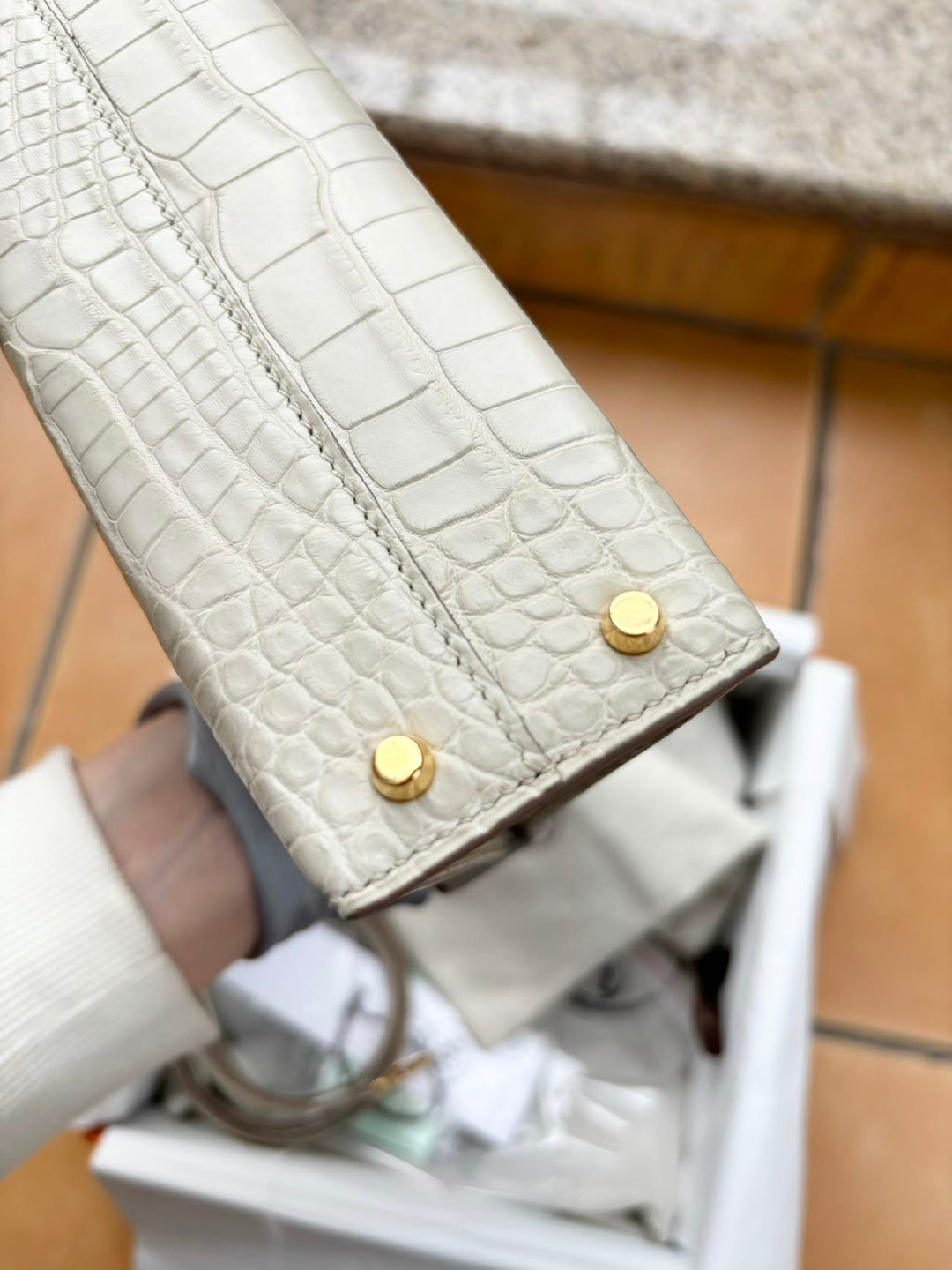 Hermes Mini Sellier Beton Matte Alligator Kelly 20