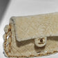 Chanel Ecru Shearling Lambskin Medium CC Chains Flap Bag
