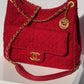 Chanel Small Red Wool Tweed Hobo