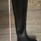 Chanel 22K Black/White Caoutchouc CC Logo Thigh High Rain Boot