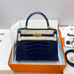 Hermes Blue Sapphire Alligator Kelly 25 Sellier