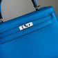 Hermes Bleu Frida Chèvre Kelly 25 Sellier