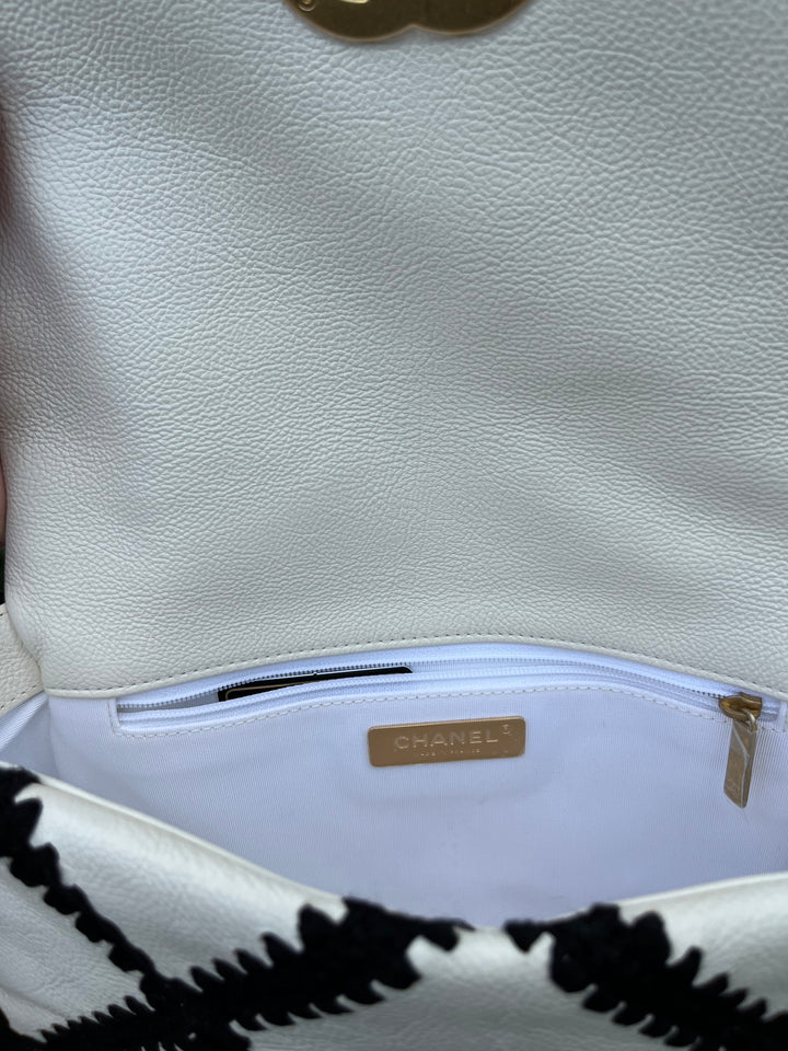 Chanel 19 Medium Crochet Quilted Calfskin Flap Bag