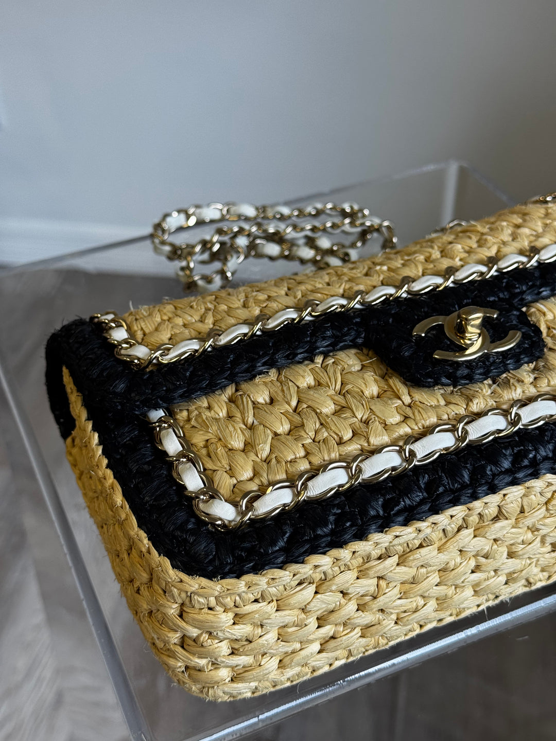 Chanel 24C Venice Beach Medium Braided Raffia Flap Bag