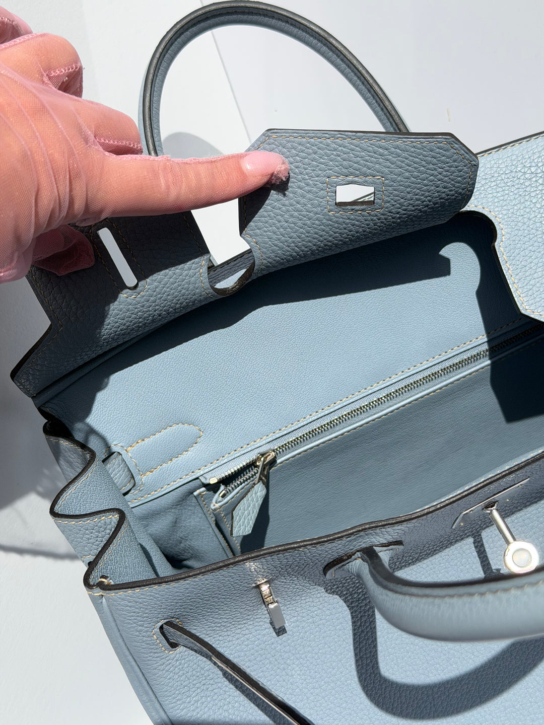 Hermès Birkin 30 Bleu Lin Togo Palladium Hardware 2012