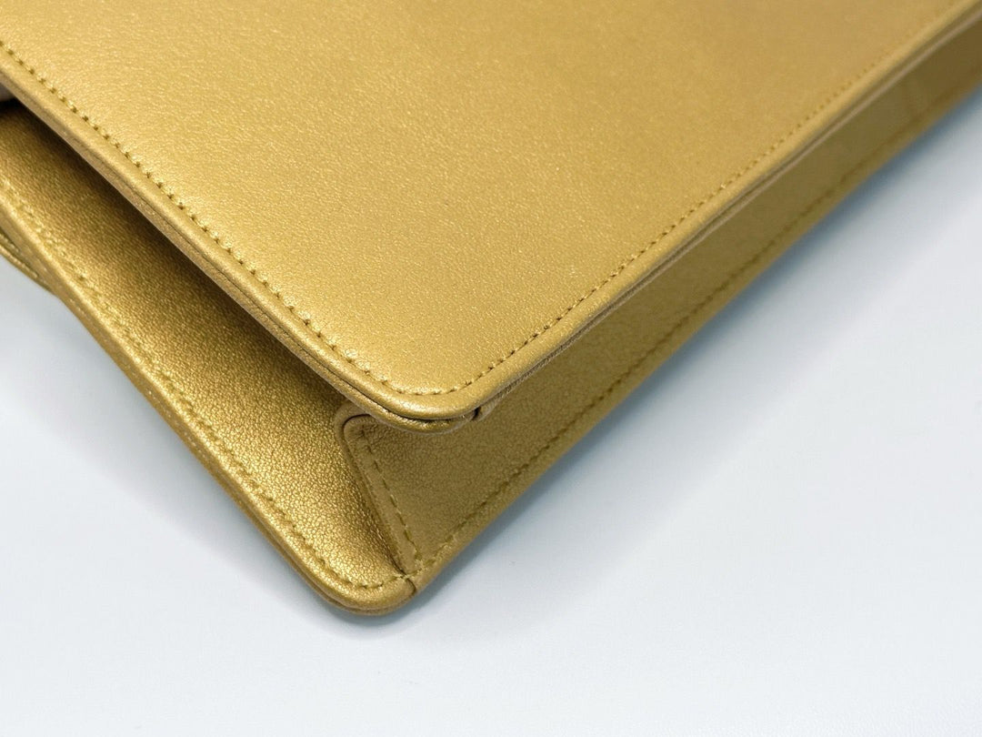 Chanel 19A Gold Egyptian CC Clutch