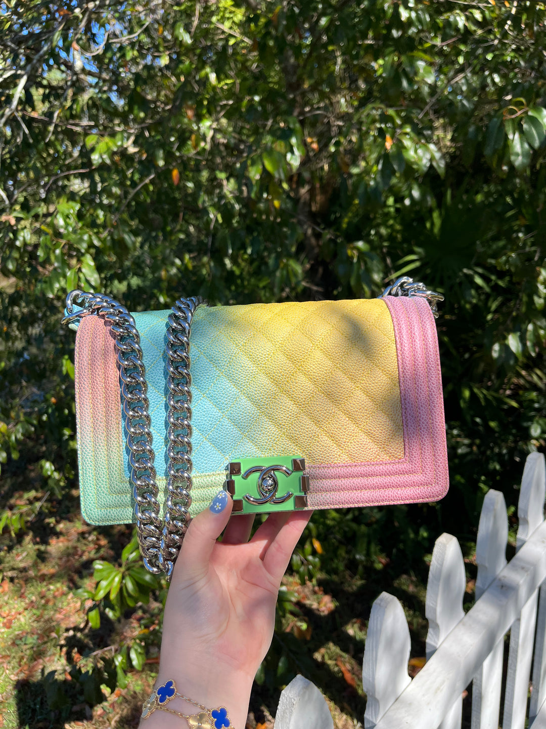 Chanel Rainbow Caviar Medium Boy Bag