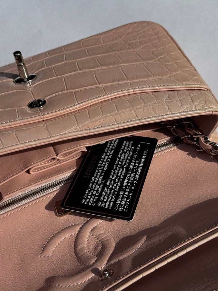 Chanel Bubblegum Pink Alligator Medium Classic Flap Bag