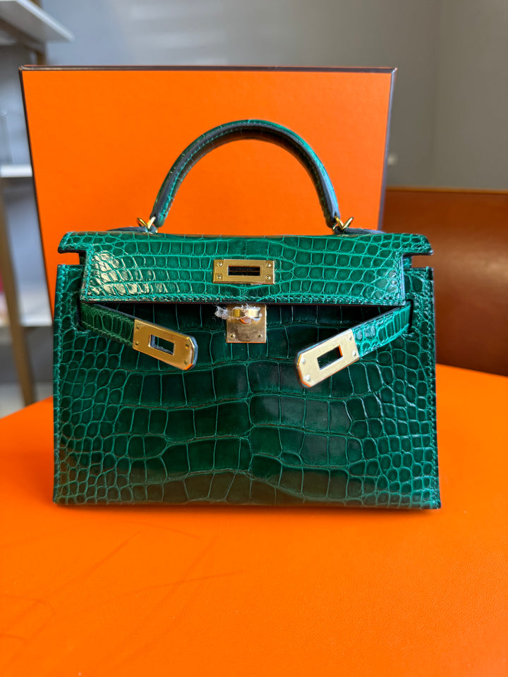 Hermes Emerald Alligator Mini Kelly
