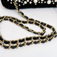 Chanel Black Velvet Mini Pearl Flap Bag