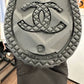 Chanel 22K Black/White Caoutchouc CC Logo Thigh High Rain Boot