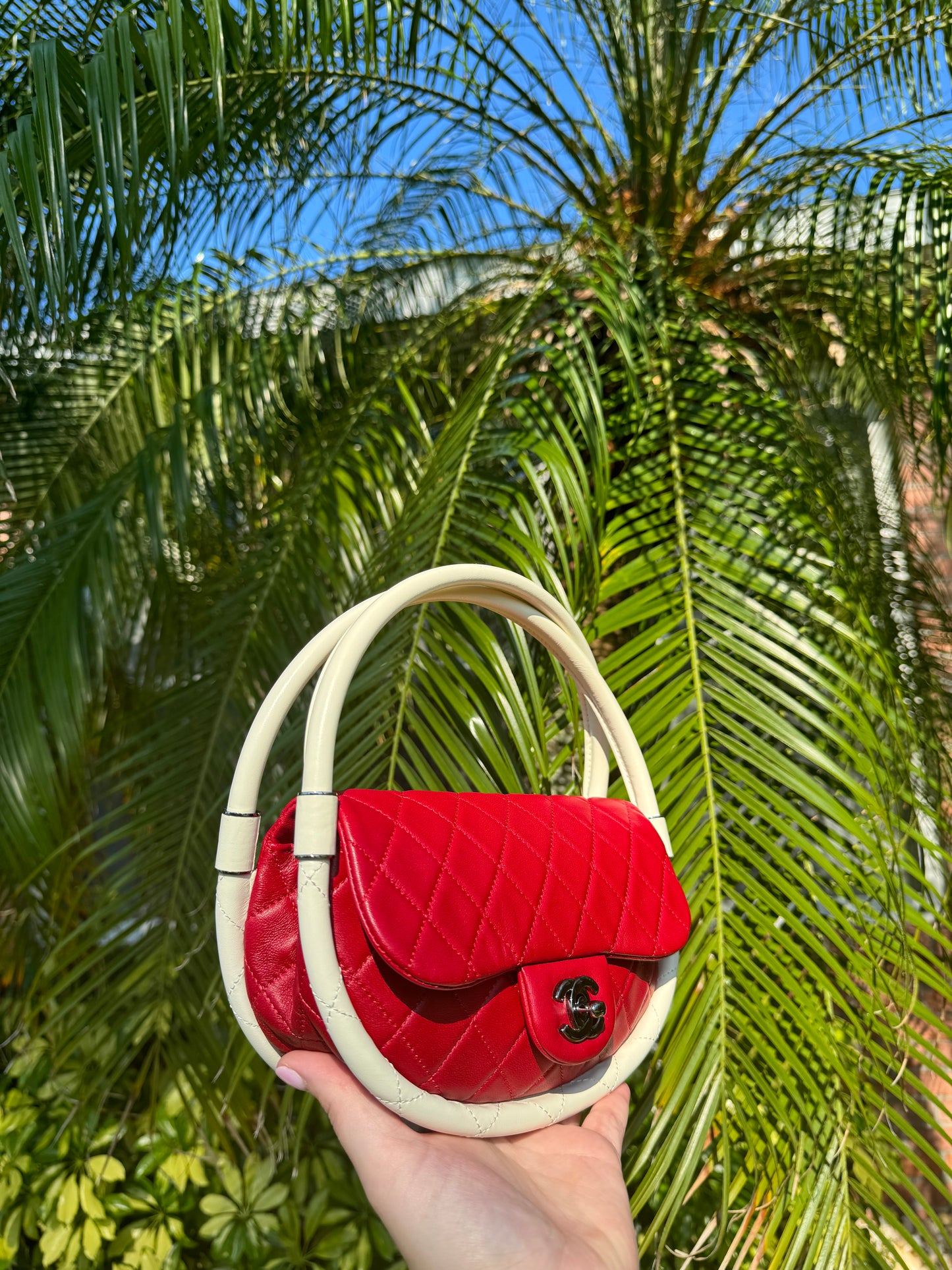 Chanel Runway Small Red Hula Hoop Bag