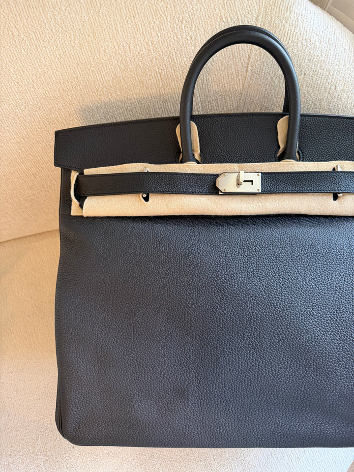 Hermès HAC 50 Black Togo Palladium Hardware 2022