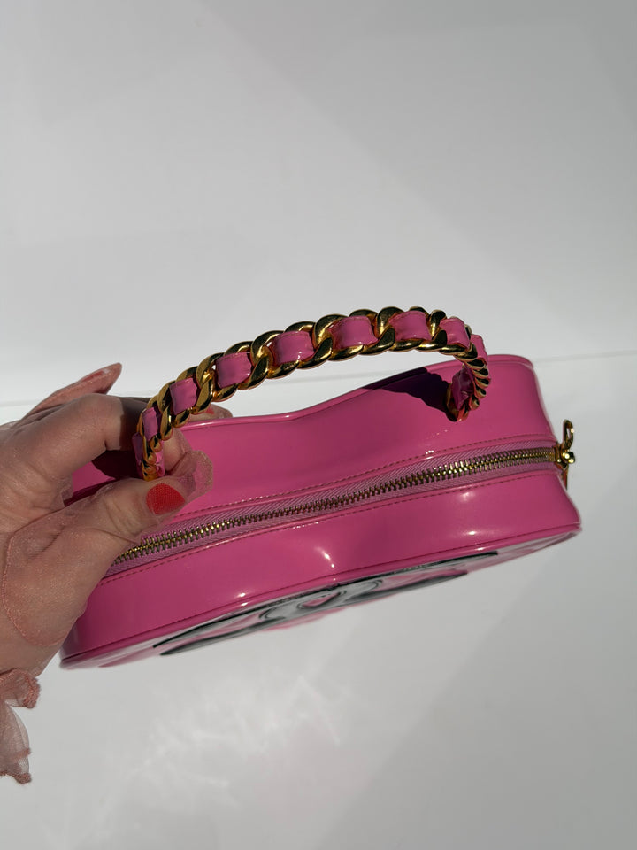 Chanel Barbie Pink Heart Vanity Bag 24K Gold-Plated Hardware 1995
