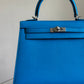 Hermes Bleu Frida Chèvre Kelly 25 Sellier