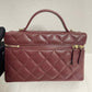 Chanel 25B Burgundy Caviar Slim Vanity Bag