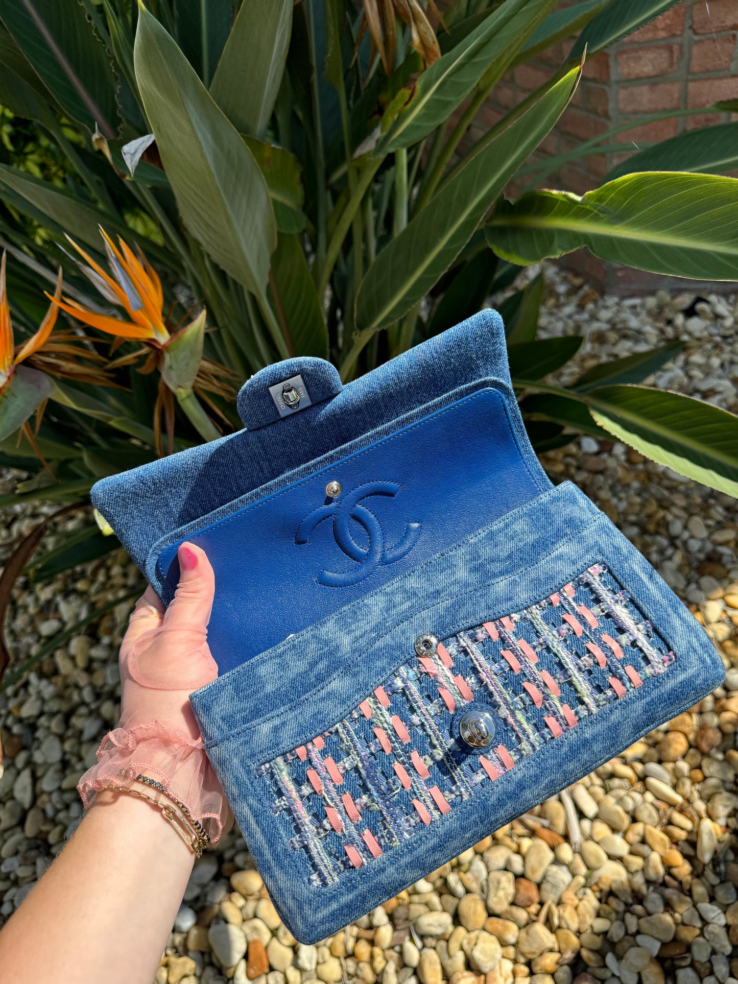 Chanel Tweed & Denim Medium Classic Flap Bag