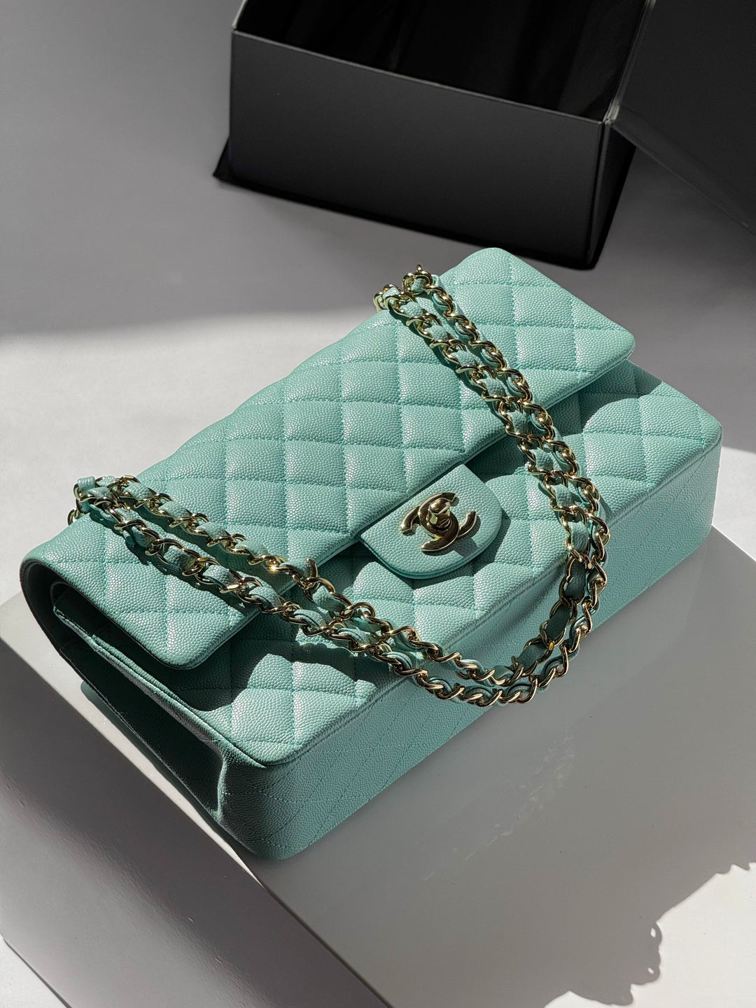 Chanel 19C Tiffany Medium Caviar Double Flap Bag