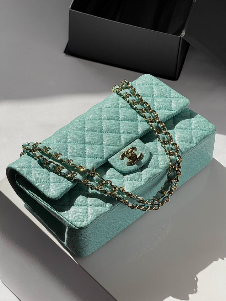 Chanel 19C Tiffany Medium Caviar Double Flap Bag