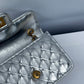 Chanel Silver Metallic Mini Braided Calfskin Flap Bag