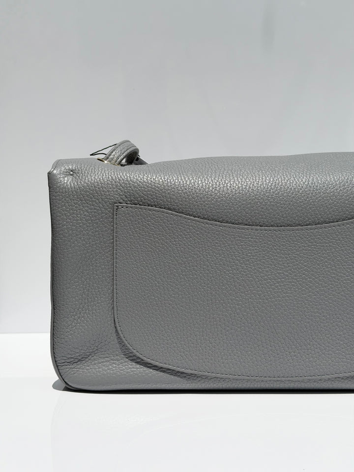 Chanel Maxi Flap Bag Grey Grained Calfskin Gold Tone Hardware Métiers D’Art 2026