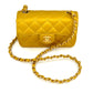 Chanel Gold Satin Mini Rectangle Flap