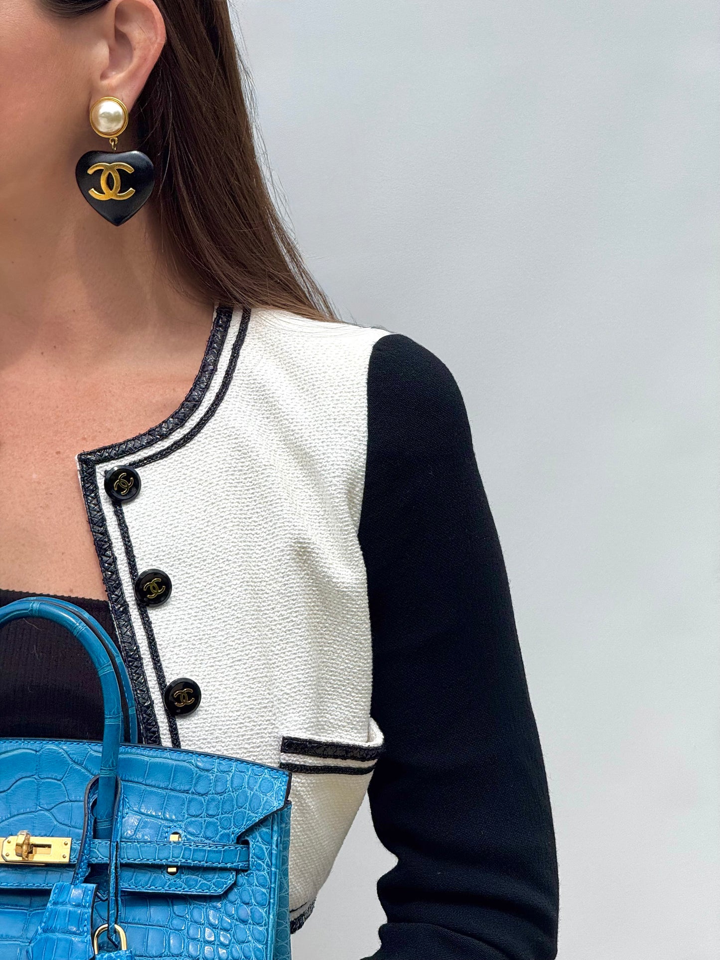 Chanel 1995 Black & White Cropped Jacket