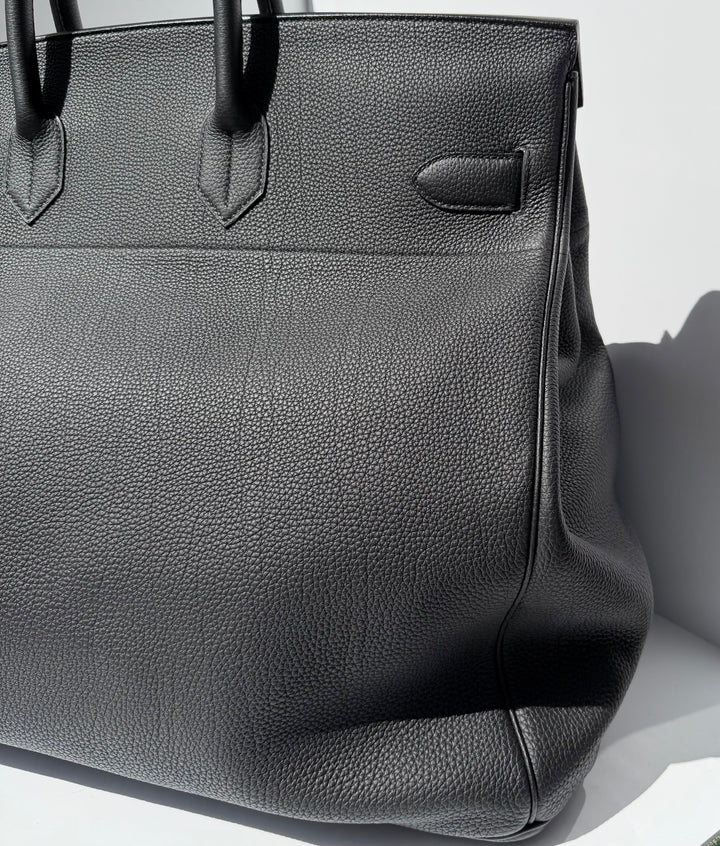 Hermès HAC 50 Black Togo Palladium Hardware 2022