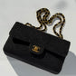 Chanel 1997 Small 24K Black Camellia Classic Flap Bag