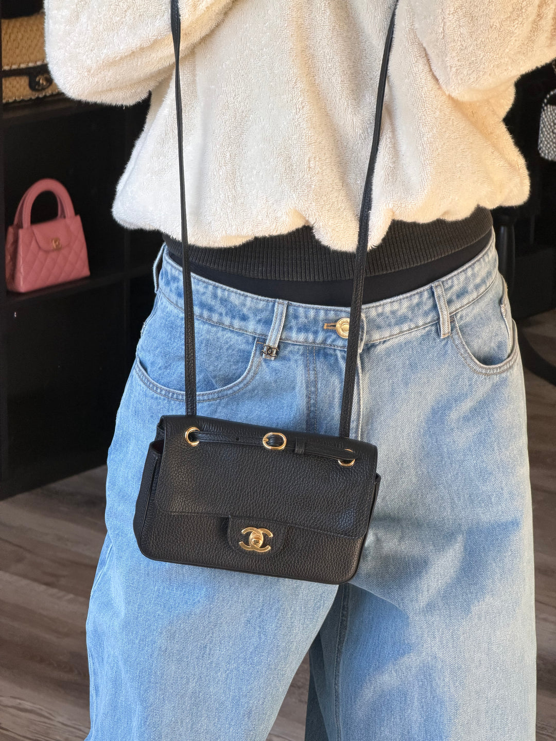 Chanel Mini Flap Bag Black Souplissimo Suede Calfskin Gold Tone Hardware 2026