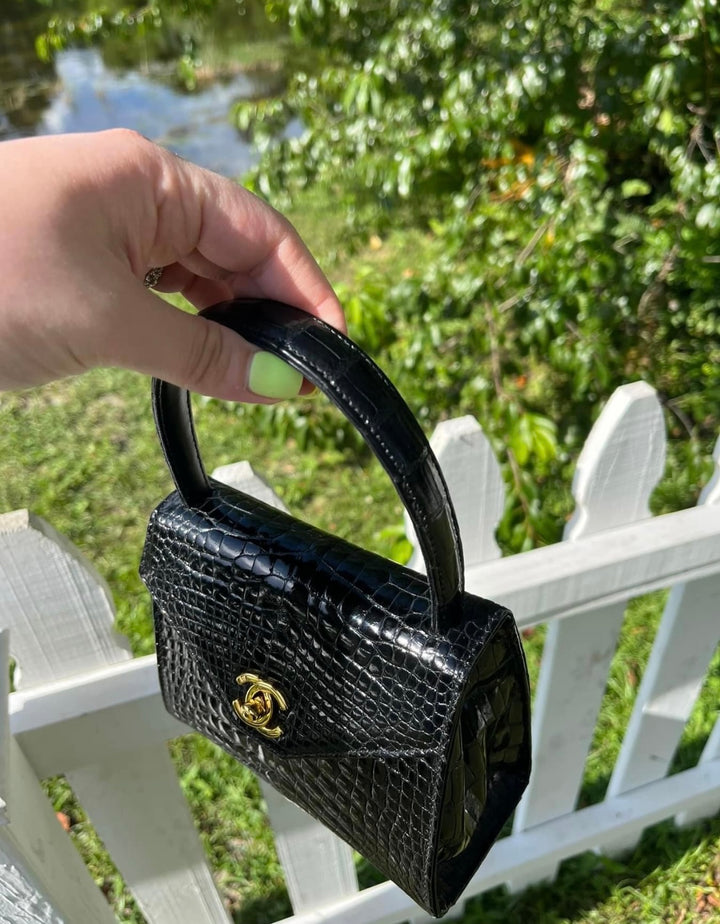 Chanel Vintage Mini Crocodile Kelly Flap Bag