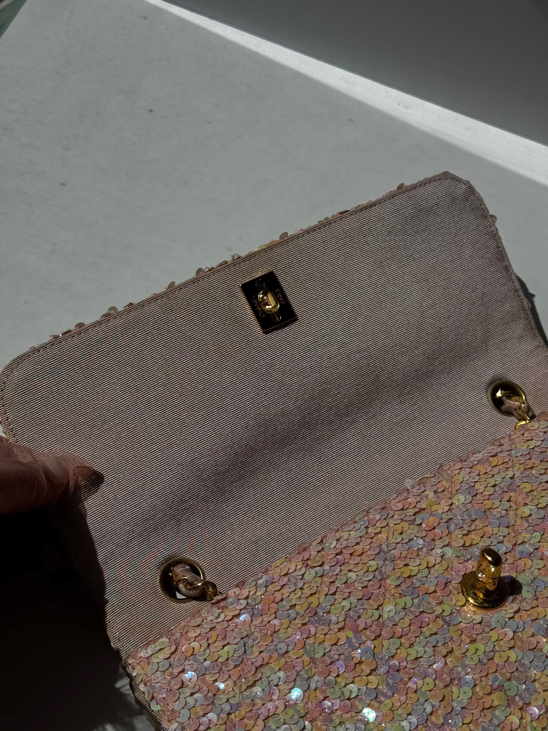 Chanel 1992 Medium Pink Sequin Flap Bag