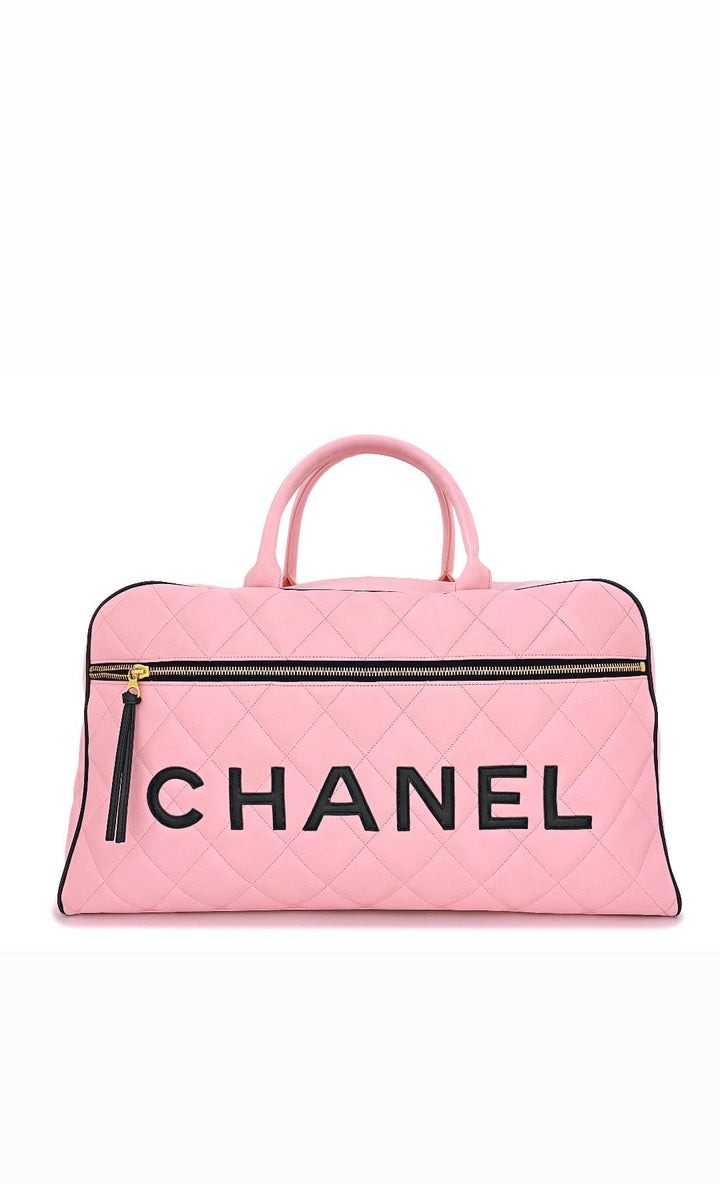 Chanel 1995 Pink CC Calfskin Duffle Bag