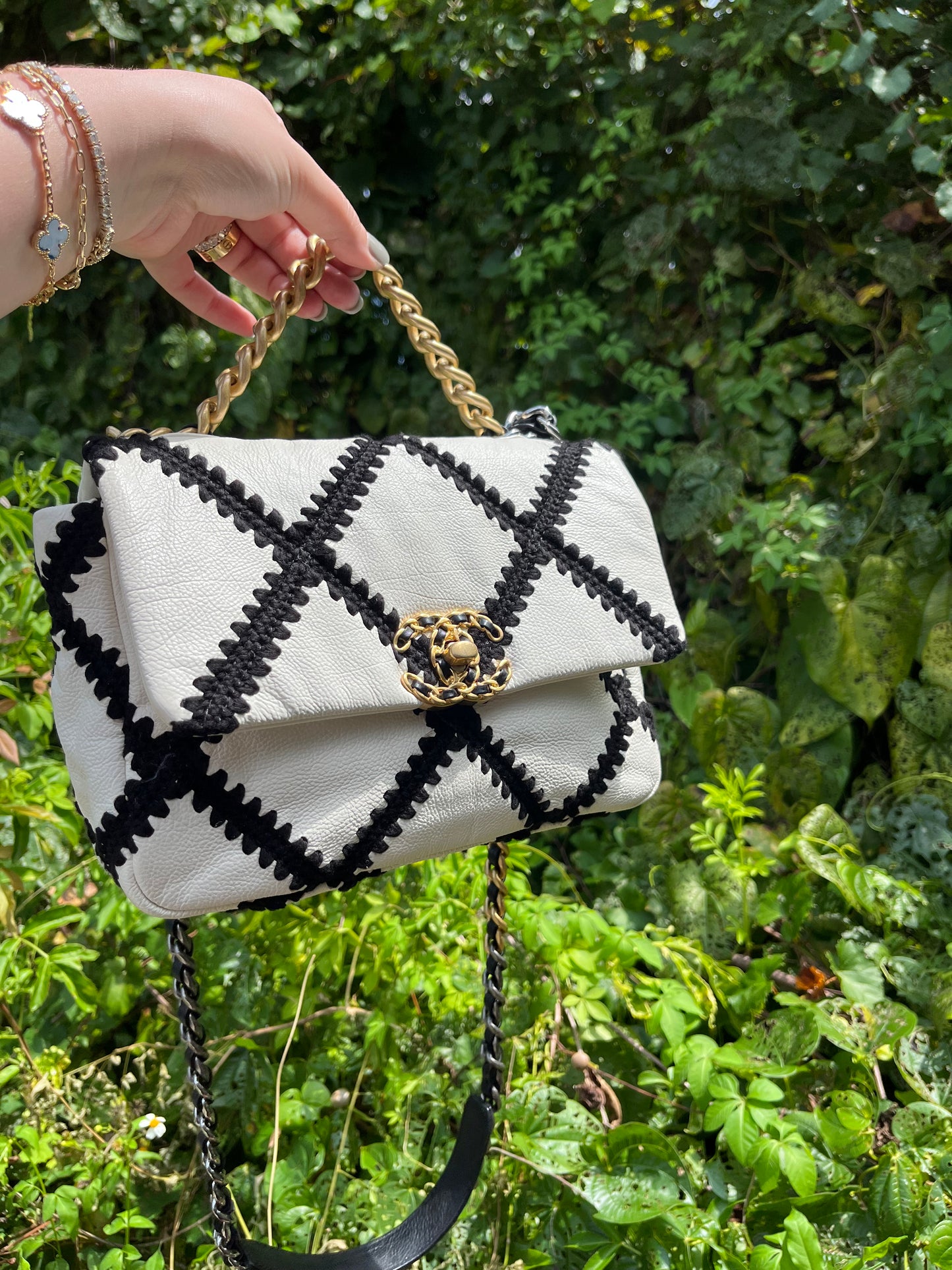 Chanel 19 Medium Crochet Quilted Calfskin Flap Bag